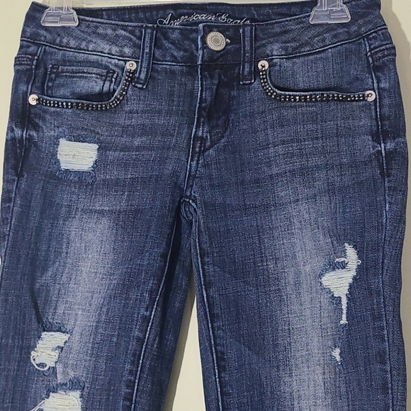 American Eagle Distressed Skinny Jeans Size 0 - Picture 2 of 8